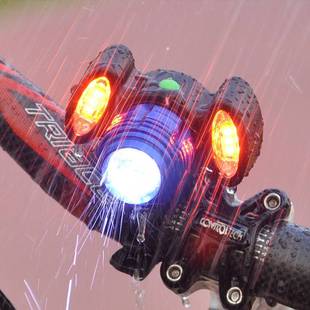 备 儿童自行车灯前灯山地车单车夜骑灯通用充电照明强光夜灯骑行装