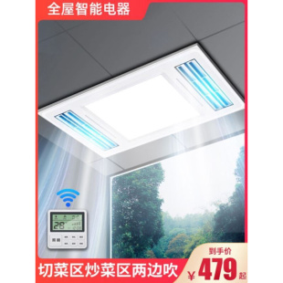 集成吊顶照明灯二合一电风扇卫生间冷风机 厨房凉霸嵌入式
