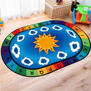 早教中心幼儿园室内跳房子地毯地垫室内卡通地垫定做无甲醛圆形&r