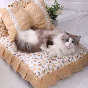 通用可拆洗猫咪小型犬专用沙发小床 猫床宠物床公主床猫窝狗窝四季