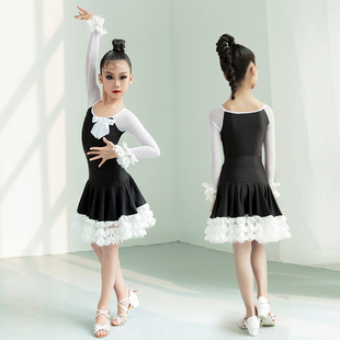 2023新款 女童拉丁舞服夏季 儿童舞蹈裙少儿比赛练功训练服演出服装