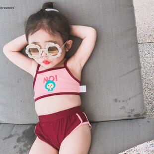 可爱分体式 新款 宝宝比基尼速干潜水 游泳衣儿童女童泳衣2023夏季
