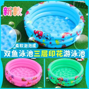 家用充气儿童海洋球池婴儿圆形印花游泳池钓鱼戏水池玩具现货 新款