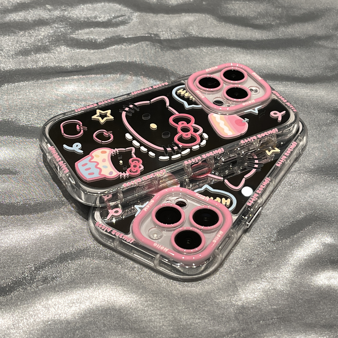 14Ultra软壳 14plus小众小米13 卡通粉色凯蒂猫手机壳适用于iPhone15promax可爱HelloKitty镜面保护套苹果13
