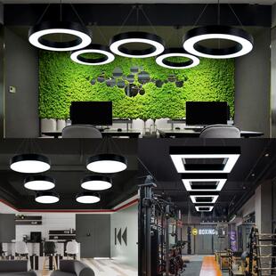 几何吸顶灯六边形简约照明铁艺工业风灯具 办公室创意led吊灯个性