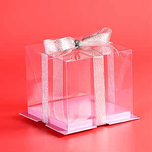 二合一塑料盒 十个只入 包邮 透明覆膜蛋糕盒 4寸全透明蛋糕盒