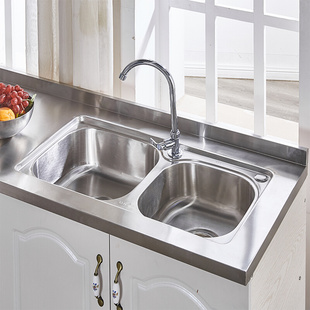 经济L型厨房不锈钢柜单体橱 简易放碗柜家用厨房灶台柜租房用组装