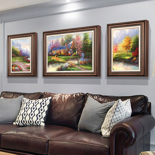 美式 餐厅玄关墙画艺术油画欧式 饰画客厅卧室挂画推荐 沙发背景墙装