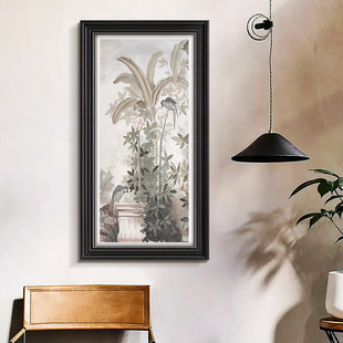 复古客厅装 饰画玄关挂画抽象文艺风小众单幅壁画现代美式 墙画法式