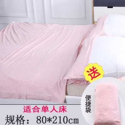 酒店隔脏睡袋宾馆卫生床单双人纯棉旅行睡袋 纯色条纹针织棉便携式