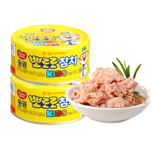 韩国进口 拌饭料 罐 即食海鲜鱼肉罐头 东远啵乐乐金枪鱼罐头100g