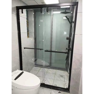 不锈钢淋浴房一S字形洗澡间浴室玻璃门简易卫生j间干湿分离厕 新品