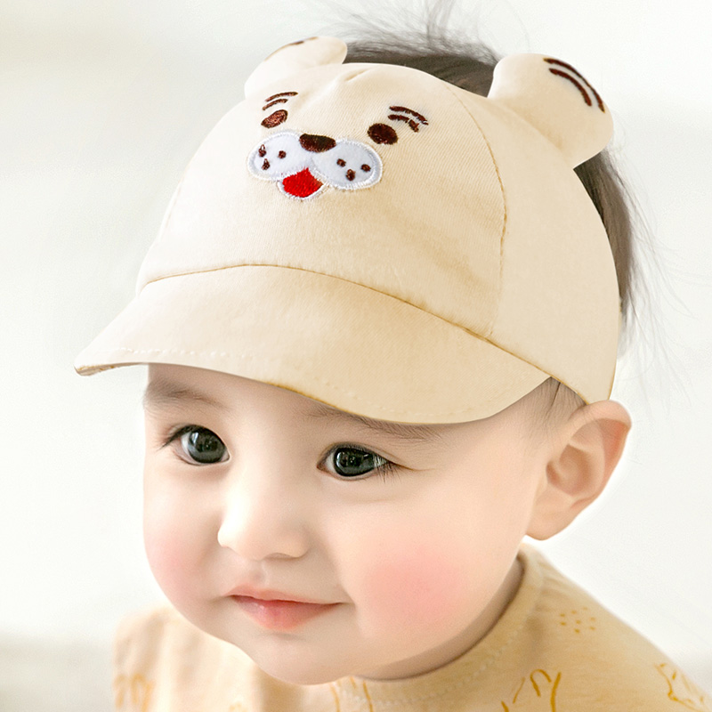可爱婴儿宝宝帽子夏天季 可爱男女童小孩薄款 洋气 护卤门凉透气时尚