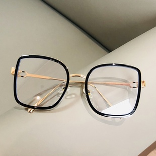 新款 新品 大框眼镜绿色方框眼镜框可配镜片近视防 复古眼镜2021新款