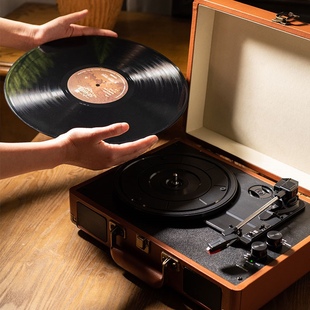 留声机新中式 复古老式 轻奢黑胶盒子唱片机美式 古典生日礼物 台式