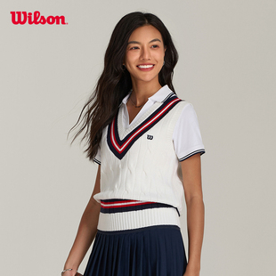女士学院风CLUB网球运动套头毛衣背心 新款 Wilson威尔胜官方24春季