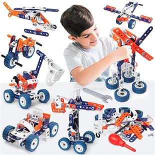 卸螺母百变diy智力机械 软胶积木可拆装 车儿童拧螺丝玩具工程拼装