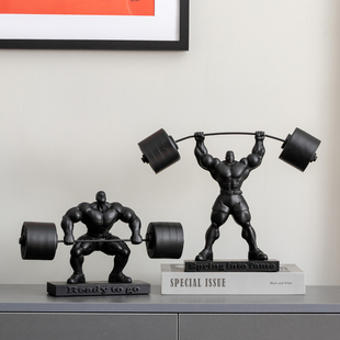 肌肉男大力士举重健美模型运动摆件健身房开业礼物前台办公室雕塑