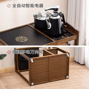 现代简约茶具 移动茶车茶桌家用客厅茶水柜多功能上水一体茶盘套装