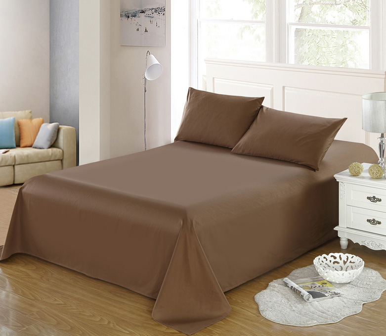 全棉四季 简约素色咖啡色单品床单纯棉斜纹活性印染纯色单色被 款