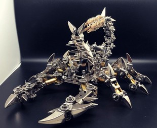 金属朋克机蝎齿轮机型积木玩具礼物创意奢华 高档模械甲子fDIY拼装