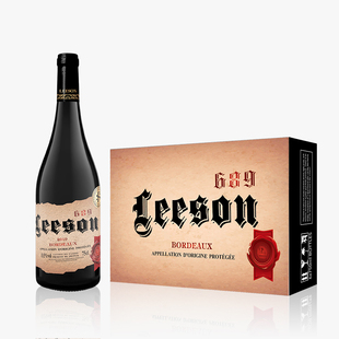 送红酒器具1套 雷盛红酒689法国进口13.5度干红葡萄酒礼盒装