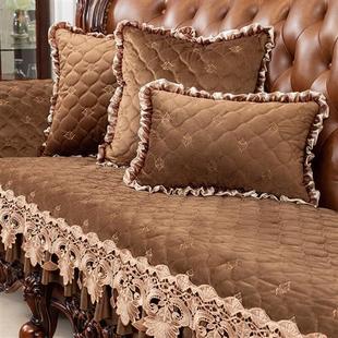 高档欧式 沙发垫毛绒套罩防滑四季 皇室宫 通用坐垫加厚皮全包垫子