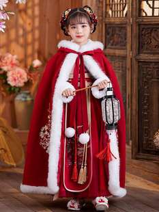 中国风 加厚过年冬季 唐装 2022新款 古风儿童古装 拜年服汉服女童冬款