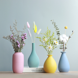 饰品 创意干花瓶北欧摆件客厅插花陶瓷小花瓶简约现代小清新家居装