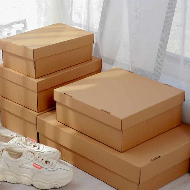 简易牛皮纸鞋 盒纸盒纸质批发订制收纳盒20个装 收纳盒子 翻盖抽屉式