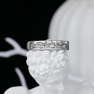 百搭指环 男士 施华洛士奇饰品925银戒指财运常在可调节貔貅时尚