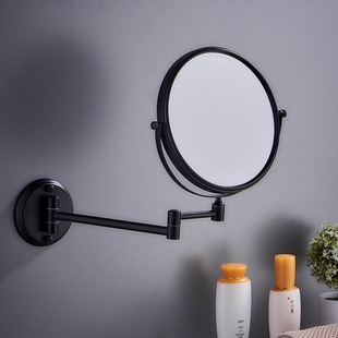 浴室折叠刮胡镜墙壁 可拉伸卫生间伸缩化妆镜免打孔 化妆镜子壁挂