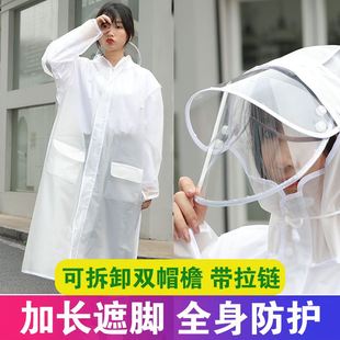男加大加厚单人徒步透明防护雨披 全身时尚 雨衣挡雨面罩女成人长款