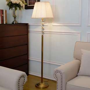 新品 欧式 创意客厅书房卧室床头温馨婚房全铜调光 纯铜水晶台灯美式