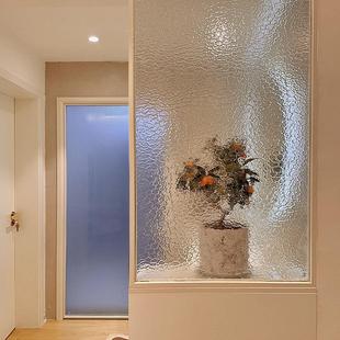 超白银波纹石头纹钢化艺术玻璃隔断屏风卫生间干区洗漱洗手台半墙