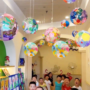 饰材料 幼儿园透明水晶球儿童绘画美术美工区角环创空中挂饰吊饰装