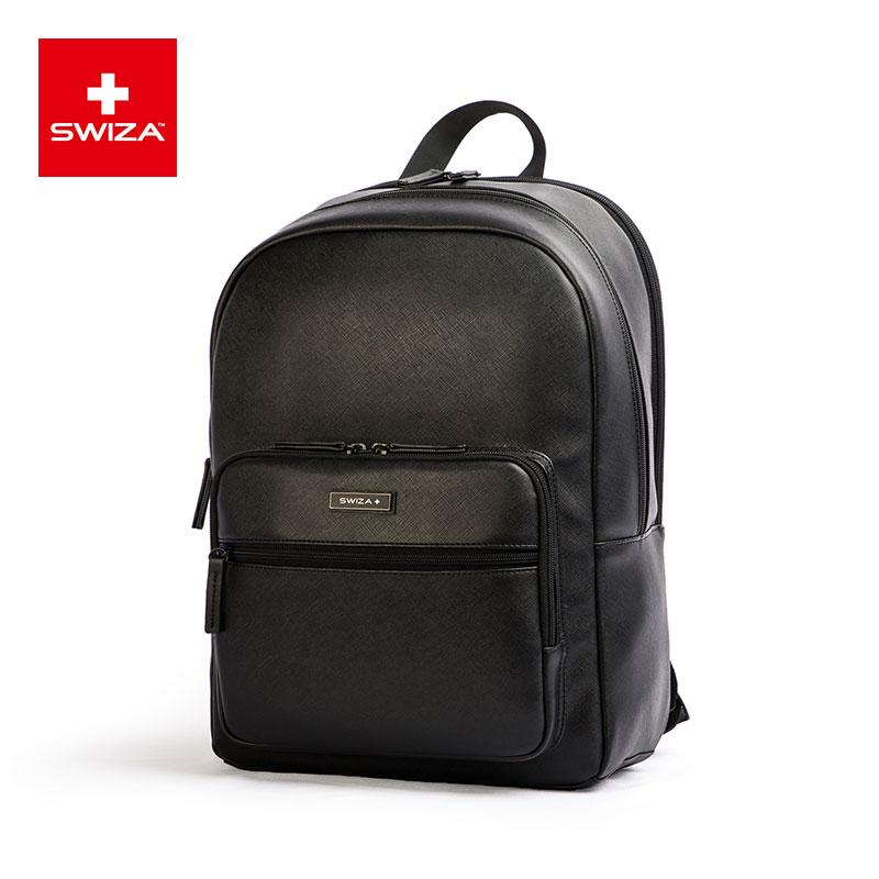 Swiza瑞士双肩包男笔记本电脑包15寸皮包包通勤背包大容量书包