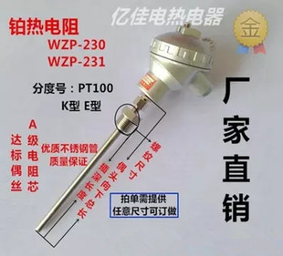 ZZPW热电阻固定10温度传感器探头WT铂P1螺纹230P T23热电偶0010P