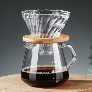 过滤器带刻度冷萃杯美式 咖啡壶手冲咖啡滤杯滴漏壶玻璃分享壶套装