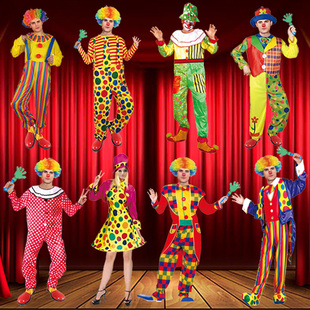 L节日大人小丑服装 表演演出化装 扮衣服成人男女小丑服 舞会COS装