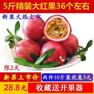 包邮 广西百香果5斤大红果新鲜西番莲五斤果汁酱鸡蛋果蜜热带水果