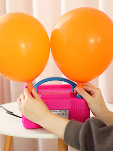 自动双孔出气机魔术长条球 气球打气筒电动充气泵吹气球工具便携式