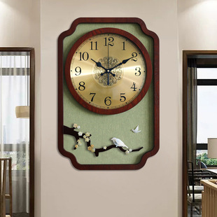 挂墙复古石英钟表 挂钟客厅大气中国风时钟创意家用时尚 新中式
