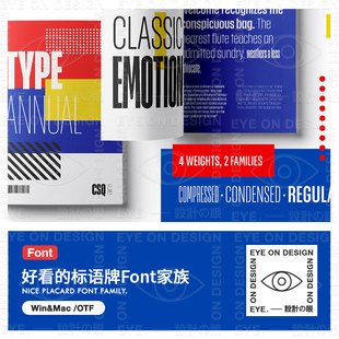 ZT15英文气质标语牌Font海报书籍封面杂志插图字体平面设计师素材