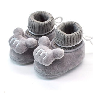 新生儿秋冬季 1岁 12个月婴儿保暖鞋 棉鞋 加绒男女宝宝学步鞋