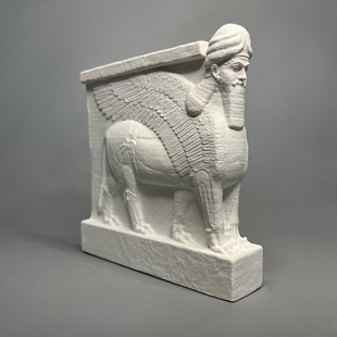 饰居家生日送礼品创意摆件 伊拉克亚述文化人首翼牛像石膏雕塑装