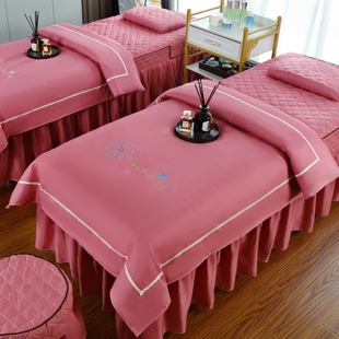 高档美容院美容床罩四件套专用按摩推拿美容床床套可定做厂家 新款