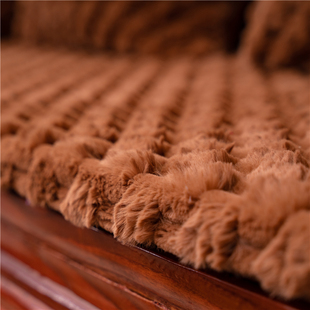 红实木沙发垫加厚毛绒坐垫加厚海绵木质连体椅垫子单三人座可定做