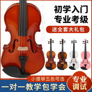 小提琴初学者儿童成人入门练习手工小提琴实木演奏考级专业小提琴