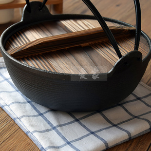 煲汤锅传统小火锅寿喜锅电磁炉通用 铸铁炖锅加厚无涂层不粘日式